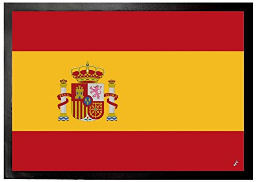 1art1 España Banderas del Mundo Felpudo Alfombra 70x50 cm