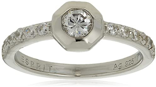 ESPRIT Damen-Ring JW52890 925 Silber rhodiniert Zirkonia transparent