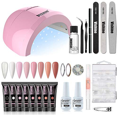 Vishine Gel Nail Polish Starter Kit with 48W SUNOne UV LED Nail Lamp Speed Dryer Manicure Tools 2019 New Set of 6 Classic Popular Colors Gel Polish Base and Top Coat #022