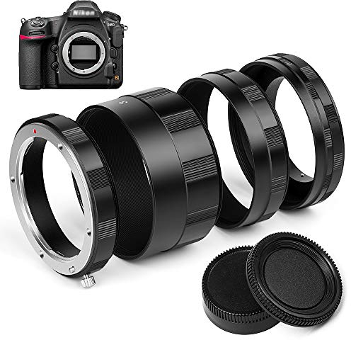 Fotover Anillo de extensión macro para cámaras Nikon AI F con tapa de lente trasera