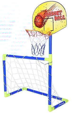 VGEBY Fußball Basketball Spielzeug Set, 2 in 1 Fußballtor und Basketball Ständer für Kinder