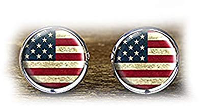 Death Devil Handgefertigte Manschettenknöpfe, USA-Flagge, Manschettenknöpfe mit US-Flagge, Manschettenknöpfe mit amerikanischer Flagge, Schmuck der USA-Flagge, Geschenk der Liebe, Metall