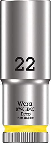 Wera 05004562001 8790 HMC Deep Steckschlüsseleinsatz 1/2, Leuchtgelb, 22.0 mm