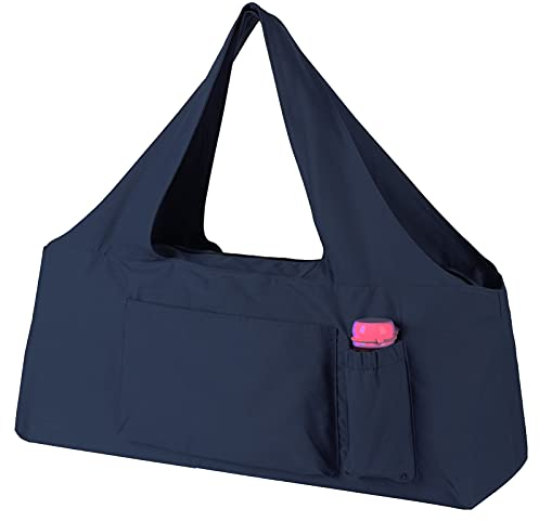 KUAK Yogamatten-Tasche, große Yoga-Taschen und Tragetaschen mit Yogamatten-Gurt, Durchgehender Reißverschluss, 5 multifunktionale Taschen, passend für die meisten Mattengrößen, Marineblau