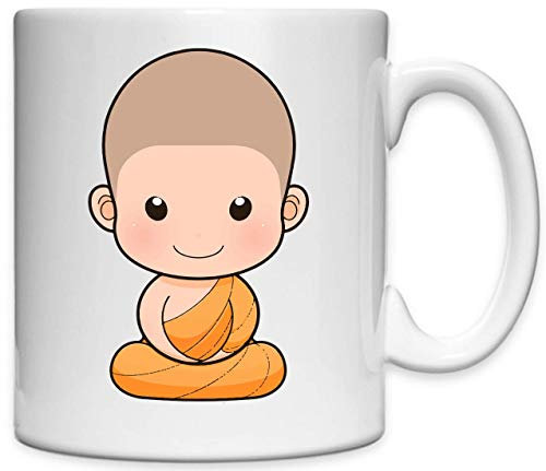 Buddhist Monk Cute Orange Toga Styled Bedruckte Keramikbecher Tasse