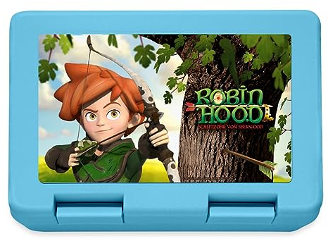 Spreadshirt Robin Hood Schlitzohr Von Sherwood Mit Bogen Brotdose Lunchbox, One size, Saphirblau