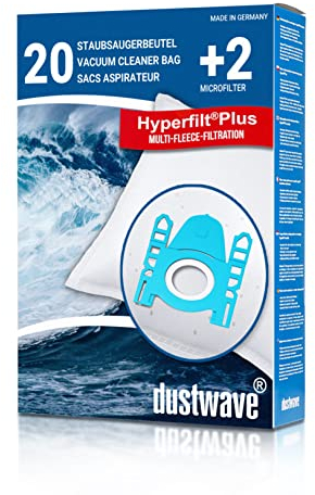20x dustwave® Staubsaugerbeutel passend für Siemens Super XS und Super XXS Staubsauger, mehrlagiger Vliesstaubbeutel mit Hygieneverschluss/Markenfiltertüten - Made in Germany
