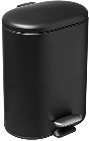 5five - Papelera metálica de Cierre Suave siliflex 6l Negra