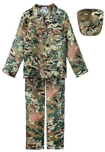 ReliBeauty Soldaten Kostüm für Kinder mit Mütze Karneval Halloween Cosplay,140