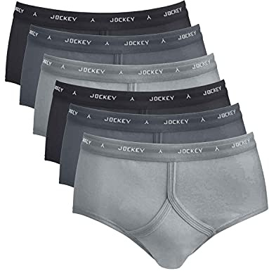 Men's Jockey 6 Pack Y Front Briefs 100% Cotton | Soft Breathable Underwear Classic Fit Elastic Waistband Big & Tall Sizes 34-60