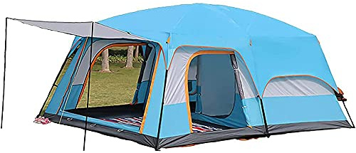JQDZX Camping Zelte, Kuppelzelt Wasserdichter Sonnenschutz 8 und 12 Personen, 2 Schlafzimmer 4 Jahreszeiten Strandzelt, für Outdoor, Camping, Wandern, Trekking, Festival