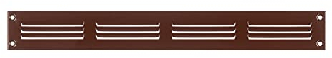 Steinberg14 Griglia di Ventilazione Rettangolare 400x50 mm - Griglie di Aerazione in Metallo Marrone - Serranda di Scarico dell'aria con Zanzariera - Copri Bocchetta Interna a Parete e a Soffitto