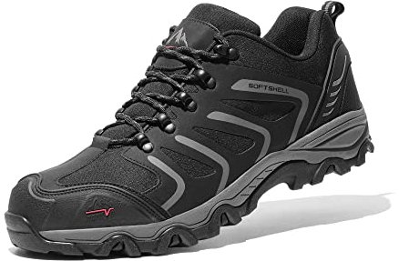 NORTIV 8 Scarpe da Escursionismo Uomo Trekking Arrampicata Sportive All'aperto Impermeabili Traspiranti Sneakers,Size 43,Nero/Scuro/Grigio,160448_Low-E