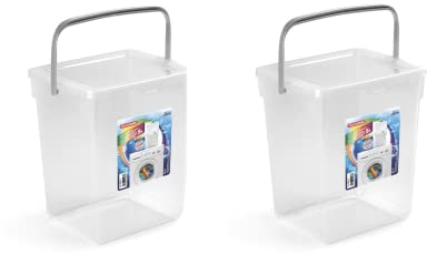2 pezzi Contenitore 5 Litri Con Coperchiò Per Detergente Detersivi Polvere Per Lavatrice Capsule Pastiglie per Lavastoviglie Porta Molette Storage Box (
