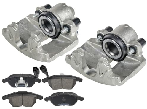 STARK SKBCK-7110003 Achsenset Bremssattelachssatz ohne Halter mit Anti-Quietsch-Blech mit Kolbenclip Vorne elektrisch Kompatibel mit VW Golf 6 5K1 1K0615124EV 1K0615123EV 1K0615123EX
