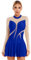 iEFiEL Damen Langarm Ballettkleid Eiskunstlauf Kleid mit Glitzer Kristallen Ballettkleidung Gymnastik Leotard Turnanzug Tanzkostüm Zb Royal Blau M