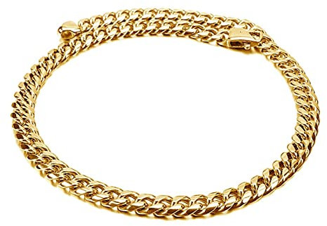 Edelstahl Panzerkette 60 cm, Herren Kette Herren Gold Kette Edelstahl Lang Breit 9MM Hip Hop Freundschaftskette Jungen