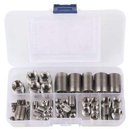Agatige 50pcs Inserts de Filetage Autotaraudeur, Insert de Filetage autotaraudeur en Acier Inoxydable Bague de réparation Bague de réparation kit Insert de réparation de Filetage