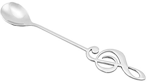 KOSDFOGE Musical Spoons, Coffee Tea 304 Stainless Steel Dessert Spoon Musical Note Drinking Stirring Spoons(silver)