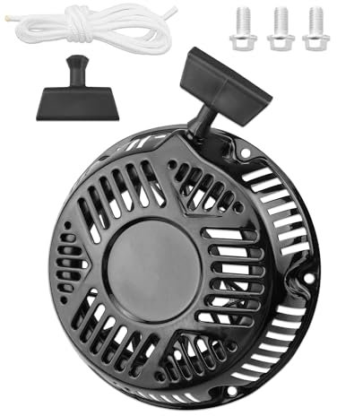 JUWEVAZU Démarreur à rebond 797747 pour Briggs & Stratton 13,5 HP 420 CC et Craftsman 420 CC avec 6 trous, corde de 160 cm, moteur et équipement électrique