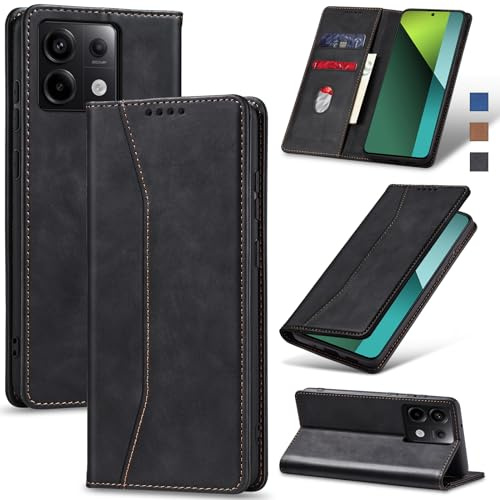 Jasonyu Coque pour Redmi Note 13 Pro 5G, Housse Etui en Cuir PU Portefeuille [Antichoc] [Magnétique] [Porte Cartes] [Stand Fonction] Flip Coque (Noir)