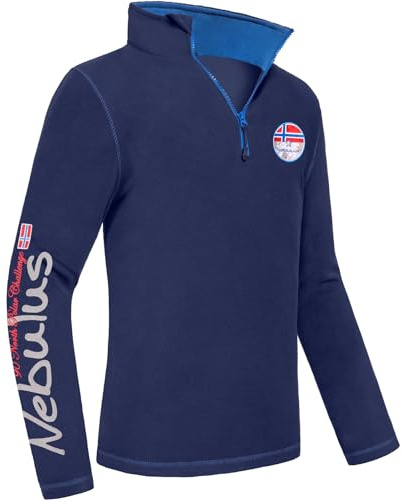 Nebulus Herren Fleecepullover Brent, Warmer Pullover, Pulli aus Fleece mit Half Zip Reißverschluss