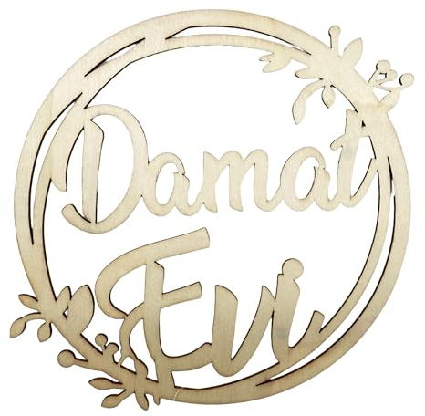 Knüllermarkt Holz Schild Damat Evi Natur 25 cm Deko Hochzeit Braut Bräutigam Hochzeitsdeko