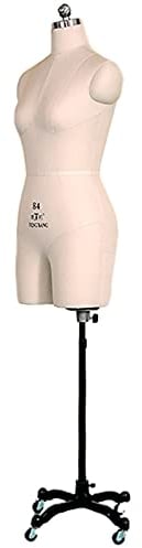 Ansteckbare Schneiderpuppen zum Nähen, weiblicher Schaufensterpuppen-Torso mit Ständer, Erwachsenen-Puppe in Übergröße für professionelle Schneiderinnen und Bekleidungsdesigner (Farbe: Weiß, Größe: