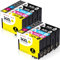 Clywenss 10-Pack 34XL Druckerpatronen Kompatibel für Epson 34 XL Multipack Patronen für Workforce Pro WF-3720 WF-3725 WF-3720DWF WF-3725DWF WF3720 WF3725 Tinte (4 Schwarz, 2 Cyan, 2 Magenta, 2 Gelb)