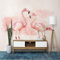 Rosa Vlies Fototapete Tapete, Flamingo Mit Tiermotiv Jugendstil Dekoration für Schlafzimmer, Wohnzimmer, Büro, Flur, Größe 400 x 280 cm (WxH) Wandtapete Wanddeko