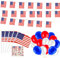 Drapeau Américain - 10 Mini Drapeau USA Avec Baton 10m Banniere Etats Unis Bunting 30 Balloons 2 Autocollants Sur le 4 juillet Décoration Patriotique Anniversaire Fête de l'Indépendance