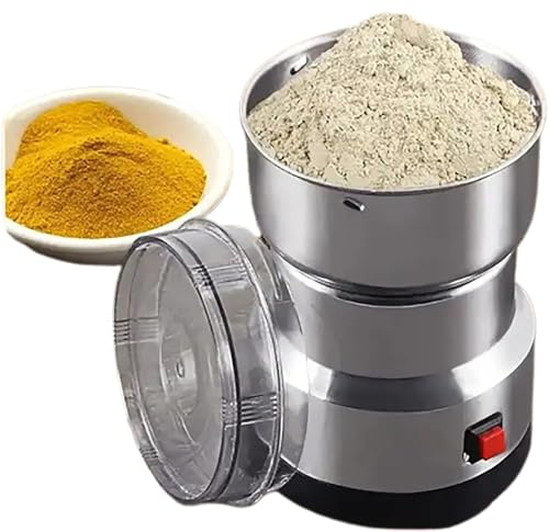 Mulino per cereali in acciaio inossidabile, mulino a pietra per macinazione a motore commerciale, con coltello in acciaio a quattro lame, facile da usare e da pulire, per macinare cereali, radici, far