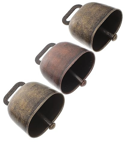 Parliky 3stücke Kupfer Kuhglocken Haustierhalsbandglocke Weidetierglocke Anti-verloren Schmuckglocke Für Tiere Diy Handwerk