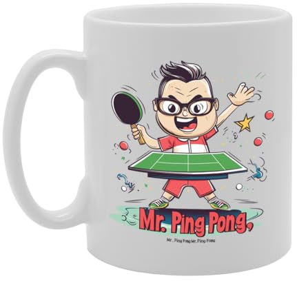 Coralgraph Inc 11oz Ceramic Mug Featuring Popular Sports Designs from Around The World – Ideal for Sports Fans and Enthusiasts (Table Tennis MG6566)