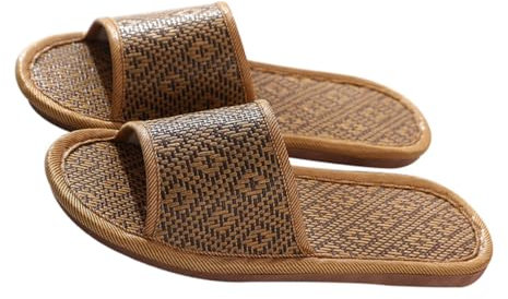 SHERCHPRY Rattan Hausschuhe Atmungsaktiv Leicht Rutschfest Für Damen Und Herren Innen Und Außen Komfortable Sommerpantoffeln Für Zuhause Hotel Strand Und Reise Verschleißfest Und Portable