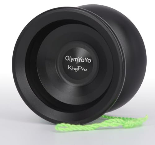 Unresponsive Yoyo for Professional Advanced Players, Dual Function Metal Alloy Yoyo for Adults Beginners, Metal Trick with Bearing, Strings, Glove, Storage Bag (Schwarz)