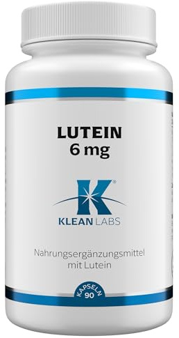 Klean Labs - Lutein - 6mg - 90 Kapseln - Vegan, ohne Gentechnik - Mit Lutein & Zeaxanthin – natürliche Bestandteile der Makula und Linse
