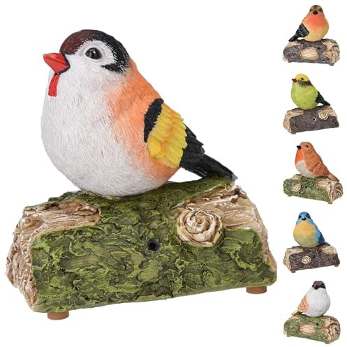 GEEZY Motion Activated Singing Bird Ornament – Chirping Sound, Lightweight & Weather Resistant – Great for Living Room, Side Table, Garden or Balcony – Gift for Mothers, Fathers & Bird Lovers