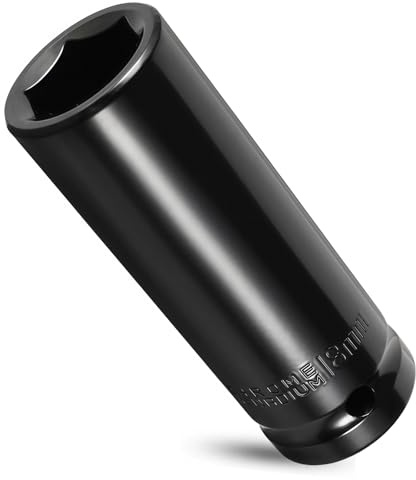 18mm Impact Socket 1/2 Drive | 18mm Socket Adapter 78mm Length | Heat-Treated CR-V Hex Sockets for Scaffold Spanner, Long Bolts | Screwdriver Bit Holder