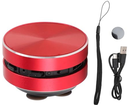 Gegong Altoparlante wireless portatile con tecnologia del suono a vibrazione e base a ventosa per bagno, auto, uso esterno (rosso)