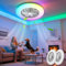 Aigostar- Ventilador Techo Alexa, Luz LED 40W, 4400LM, 2700K-6500K y RGB Regulable, Lampara Ventilador Techo Inteligente con Mando a Distancia y Gateway, Silencioso, 6 Velocidades, Diameter 50CM,2Uds