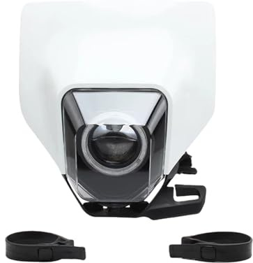 Kompatibel für Husqvarna 701 Motorrad-Scheinwerferplatte Led Angel Eyes TE 300 TC 250 FC FE TX 125-500 Dirt Bike Enduro Motocross Scheinwerfer(White)