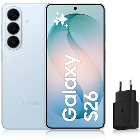 Samsung Galaxy S26, Smartphone Android 5G avec Galaxy AI, 512 Go, Chargeur Secteur Rapide 25W Inclus, Smartphone déverrouillé, Bleu, Version FR