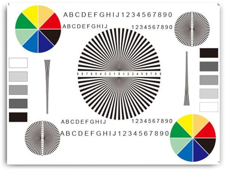 THYXGS Lens Focus Test Card, Monitor Lens Reflective Test Chart, for Surveillance Calibration, Image Quality Assessment & Multi-Use Focus Testing Tool, 15.75 X 11.8in