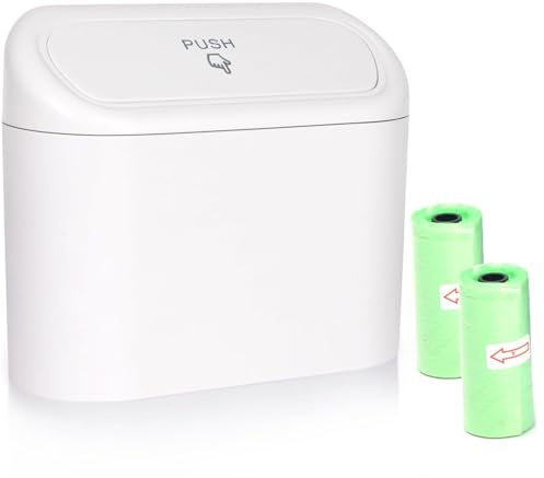 Einesin Auto Mülleimer mit 40 Müllbeuteln, Auslaufsicherer Automülleimer mit Deckel, Auto Organizer & Hängende Aufbewahrungsbox, Universal Zubehör für PKW, SUV, LKW