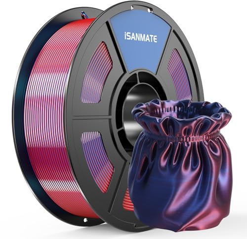 iSANMATE PLA Silk Filament 1.75mm, 3D Drucker Filament PLA 1KG, Rot blau