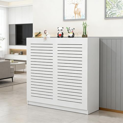 Pucaru Radiator Cover Shelf, White, Decorative. Steam Radiator Covers for Studies, Living Rooms, and Kitchens(70 cm x 70 cm x 20 cm)