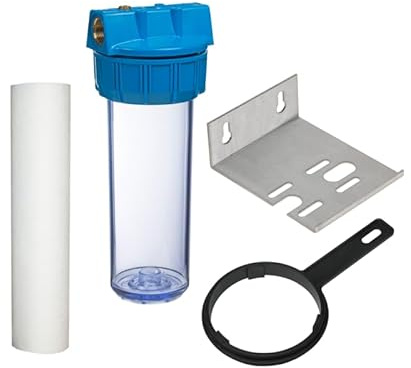 Porte-filtre à eau 9 pouce 3/4-20/27F avec cartouche anti-sédiment 20 microns, équerre et clé