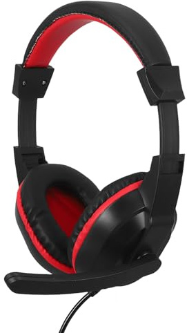 LALADEFIEE Casque Audio Stéréo avec Micro Rouge en Plastique Abs Réglable