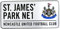 Newcastle United Official Street Sign - Multi-Colour